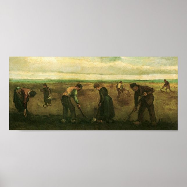 Póster Agricultores plantando papas Van Gogh Bella Artes (Frente)