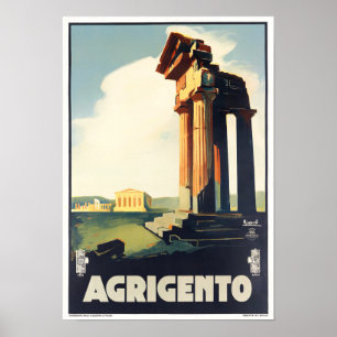 Póster Agrigento Poster de viajes de cosecha