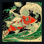 Póster "Agua" Art Deco De José Carlos<br><div class="desc">José Carlos era un artista con muchos talentos que sus deslumbrantes ilustraciones Art Deco honraron las páginas de revistas brasileñas de jazz y arte durante los años 20. Revistas como Para Todos,  Careta y Fon-Fon mostraron su trabajo. Esta imagen es "Agua" y representa a una mujer montando un pez.</div>