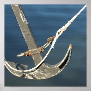Póster agua, barco, mar, ancla, barco, mar, océano,