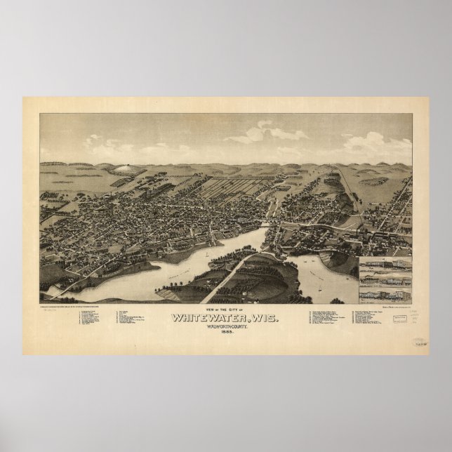 Póster Agua blanca, Wisconsin (1885) (Frente)