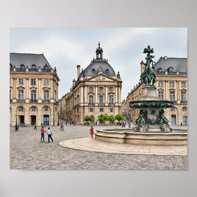 Póster Agua de Bordeaux France (Frente)