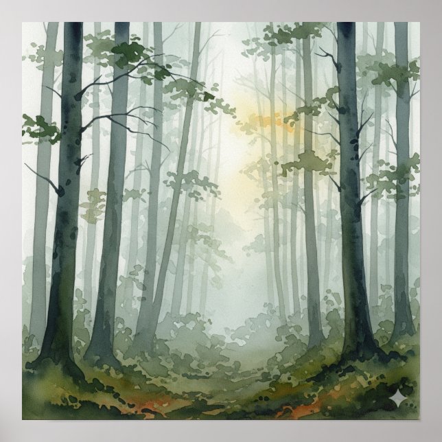 Póster Agua de Bosque Misterioso (Frente)