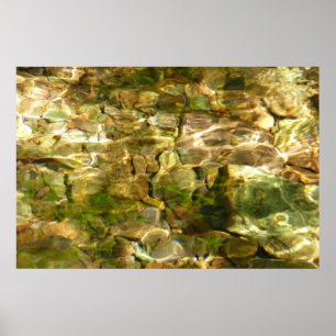 Póster Agua de Fuentes Termales Verde-Oro Naturaleza