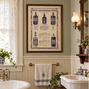 Póster Agua de inodoro de salón de belleza de la era vict