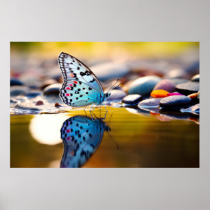 Póster Agua de mariposa Naturaleza Serene Tranquilo