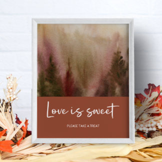 Póster Agua de otoño Bosque Terracota El amor es dulce