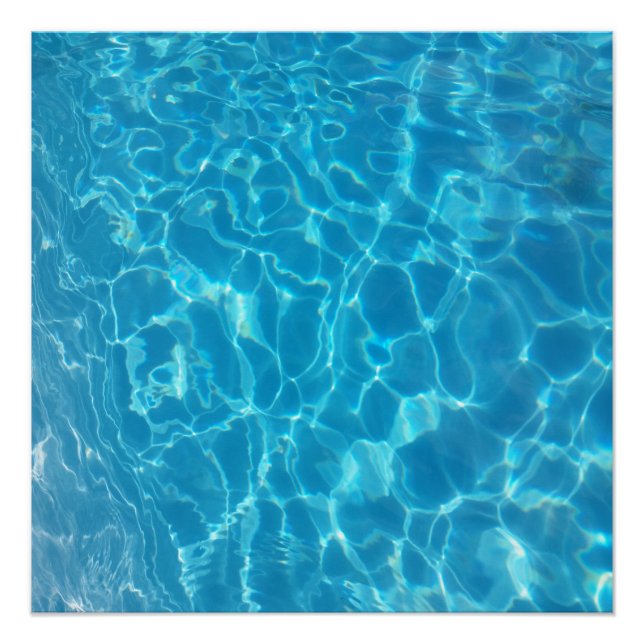 Póster Agua de Piscina Azul Celeste Cristalina (Anverso)