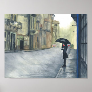 Póster Agua de Rainy City Woman