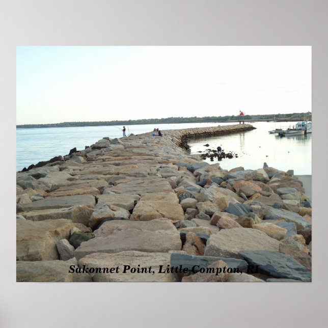 Póster Agua de rotura de punto Sakonnet, Little Compton,  (Frente)