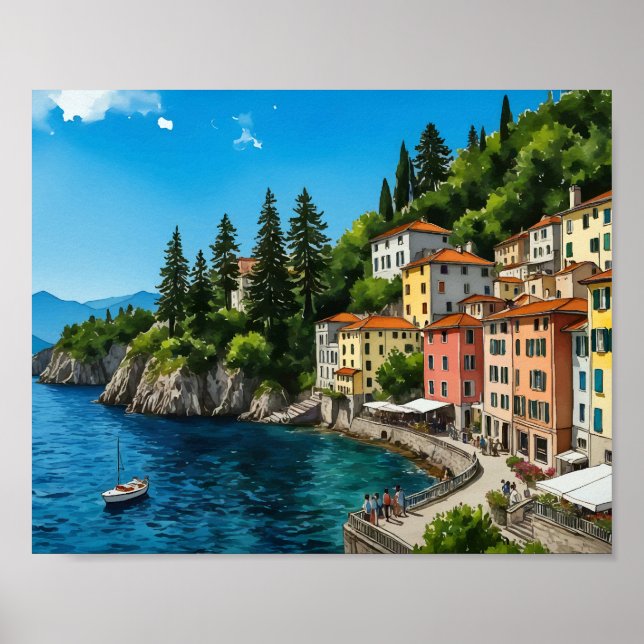 Póster Agua del lago Como Italia (Frente)