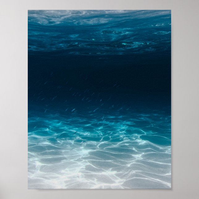 Póster Agua del mar oceánico bajo el mar (Frente)