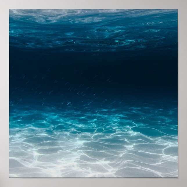Póster Agua del mar oceánico bajo el mar (Frente)