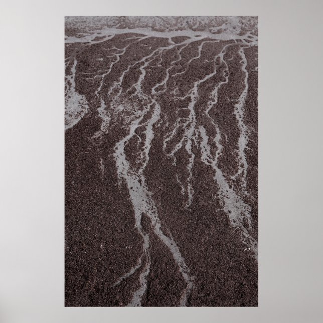 Póster Agua en la arena en la orilla (Frente)