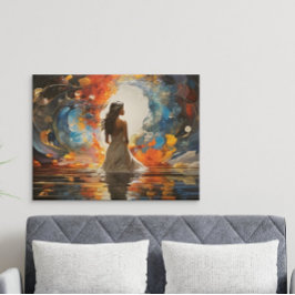 Póster Agua etérea Resumen mujer en el agua