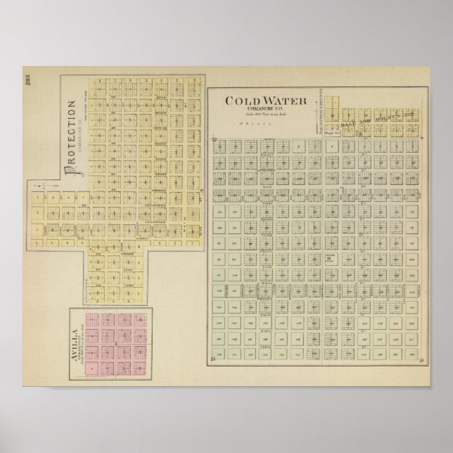 Póster Agua fría, protección, Avilla, Kansas (Frente)