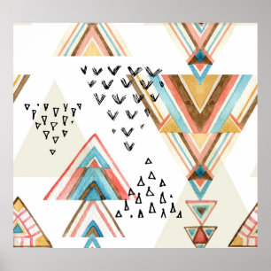 Póster Agua Geométrica Sin Marea: Estilo Tribal.