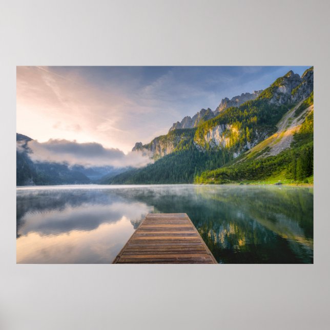 Póster Agua | Lago alpino de Azure, Austria (Frente)