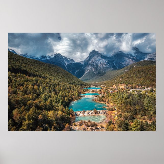Póster Agua | Lago Blue Moon, China (Frente)