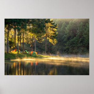 Póster Agua   Lago de Meahongson, Tailandia