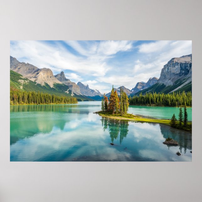 Póster Agua | Lago Maligno, Parque Nacional Jasper, Canad (Frente)