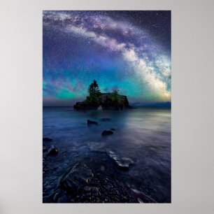 Póster Agua   Lago Superior Minnesota