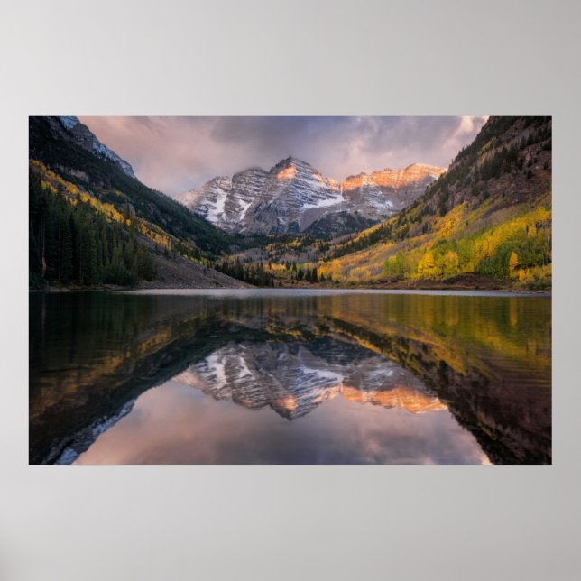 Póster Agua | Maroon Bells Colorado (Frente)