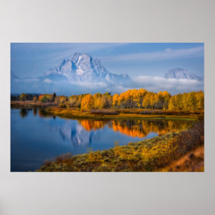 Póster Agua Oxbow Bend Jackson Wyoming