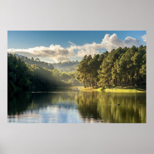 Póster Agua   Pang Oung Lake & Pine Forest Tailandia