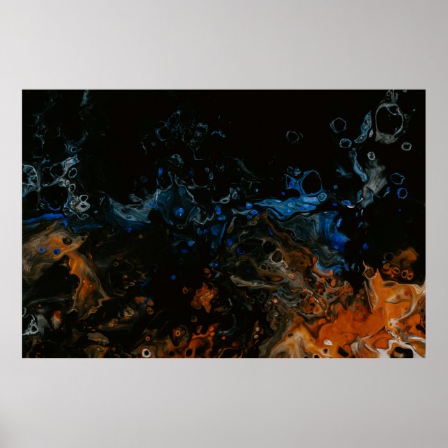 Póster Agua salpicada en la fotografía de primer plano (Frente)