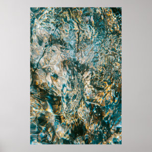 Póster Agua salpicada en la fotografía de primer plano