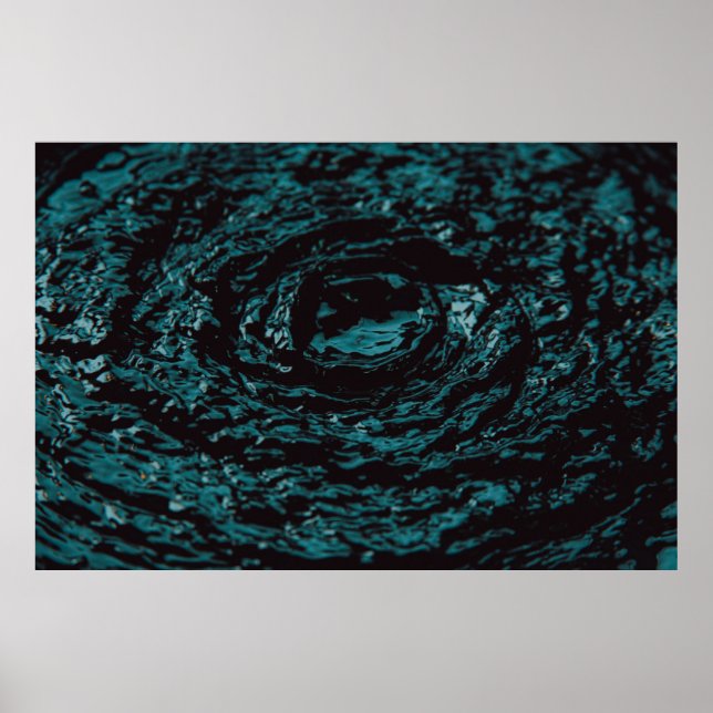 Póster Agua salpicada en la fotografía de primer plano (Frente)