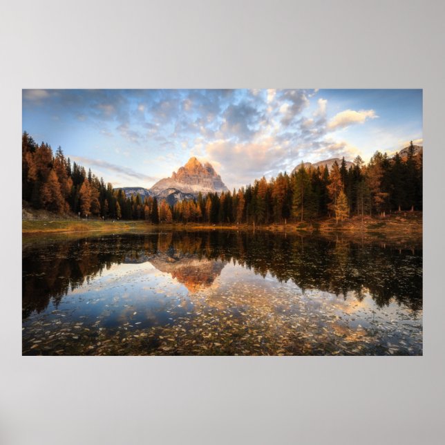 Póster Agua | Tre Cime Di Lavaredo Italia (Frente)