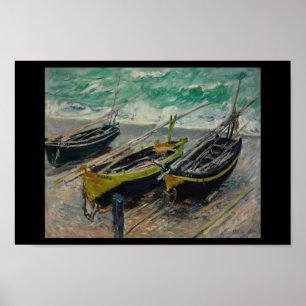 Póster Agua vieja de los barcos de la pintura del vintage