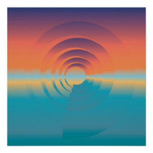 Póster agua y horizonte