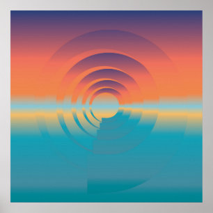 Póster agua y horizonte