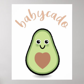 Póster Aguacado mit Herz Babycado für ein Baby
