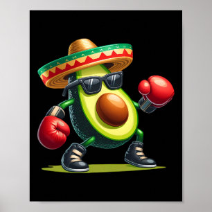 Póster Aguacate con habilidades de boxeo Cinco De Mayo Di