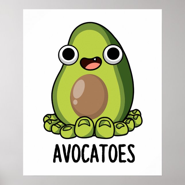 Póster Aguacate-dedos de pie Funny Aguacate Puns (Frente)