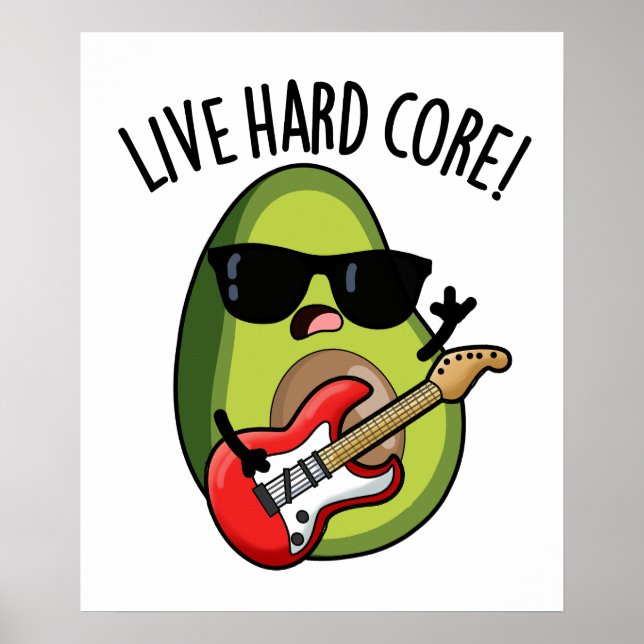 Póster Aguacate Divertido Pun Rock Hard Core  (Frente)
