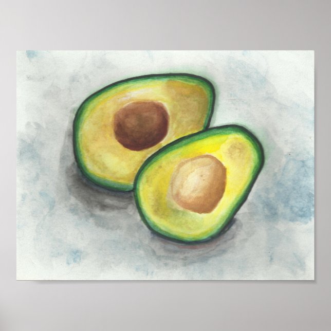Póster Aguacate en acuarela (Frente)