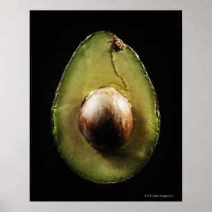 Póster Aguacate, fruta, fondo negro