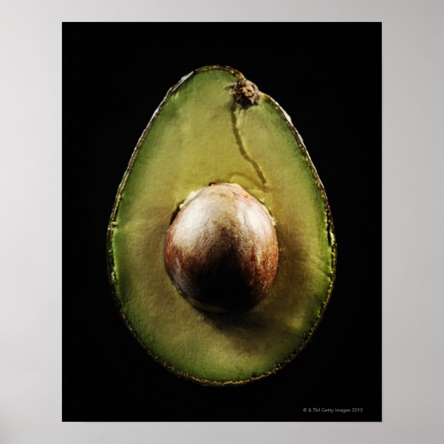 Póster Aguacate, fruta, fondo negro (Frente)