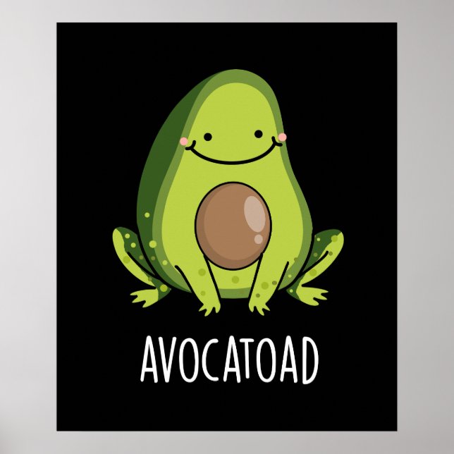 Póster Aguacate Funny Aguacate Toad Pun Dark BG (Frente)