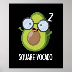 Póster Aguacate Funny Cuadrado Puns Oscuro BG