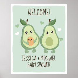 Póster Aguacate Holy Guacamole Baby Shower