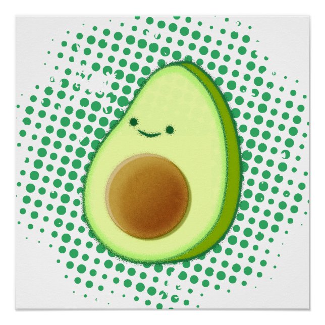 Póster Aguacate Personalizado Cuto Sobre Vórtex Verde Mol (Anverso)