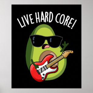 Póster Aguacate Pun Rock Divertido Núcleo Duro BG Oscuro