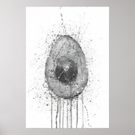 Póster Aguacate vegetal gris