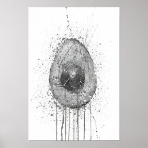 Póster Aguacate vegetal gris